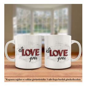 Love You-Seni Seviyorum Tasarım Kupa Bardak
