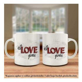 Love You-Seni Seviyorum Tasarım Kupa Bardak