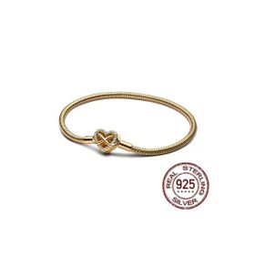 Lovecharm Gold Renk Gümüş Sonsuz Kalp Klipsli Yılan Zincir Bileklik