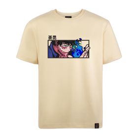 Loviras Berserk My Hero Academia Anime Oversize Siyah Beyaz Bej Erkek T-shirt