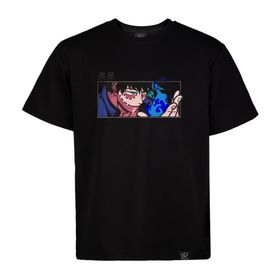 Loviras Berserk My Hero Academia Anime Oversize Siyah Erkek T-shirt