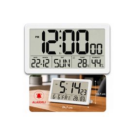 Loyka LCDBY75 Beyaz Dijital LCD Duvar ve Masa Saati