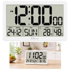 Loyka LCDBY75 Beyaz Dijital LCD Duvar ve Masa Saati