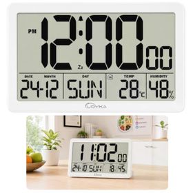 Loyka LCDBY75 Beyaz Dijital LCD Duvar ve Masa Saati