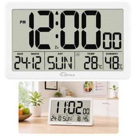 Loyka LCDBY75 Beyaz Dijital LCD Duvar ve Masa Saati