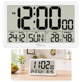 Loyka LCDBY75 Beyaz Dijital LCD Duvar ve Masa Saati