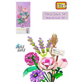 Loz FFLZ-1657 Dekoratif ve Koleksiyonluk Çiçek Buketi 547 Parça Yapım Seti