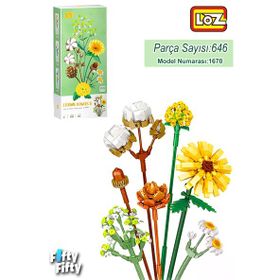Loz FFLZ-1670 Dekoratif ve Koleksiyonluk Çiçek Buketi 646 Parça Yapım Seti