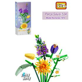 Loz FFLZ-1672 Dekoratif ve Koleksiyonluk Çiçek Buketi 534 Parça Yapım Seti