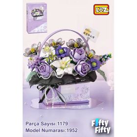 Loz FFLZ-1952 Ledli Mor Dekoratif ve Koleksiyonluk Çiçek Buketi 1179 Parça Yapım Seti