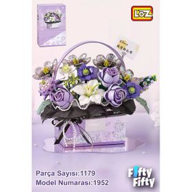 Loz FFLZ-1952 Ledli Mor Dekoratif ve Koleksiyonluk Çiçek Buketi 1179 Parça Yapım Seti