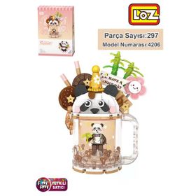 Loz FFLZ-4206 Creative Serisi Panda Figürlü Bardak Modeli 297 Parça Oyuncak Yapım Seti