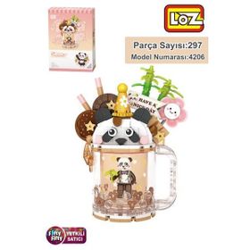 Loz FFLZ-4206 Creative Serisi Panda Figürlü Bardak Modeli 297 Parça Oyuncak Yapım Seti