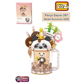 Loz FFLZ-4206 Creative Serisi Panda Figürlü Bardak Modeli 297 Parça Oyuncak Yapım Seti