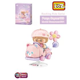 Loz FFLZ-4301 Creative Serisi Sallanan Pembe Panda Modeli 189 Parça Oyuncak Yapım Seti