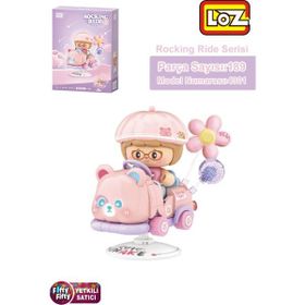 Loz FFLZ-4301 Creative Serisi Sallanan Pembe Panda Modeli 189 Parça Oyuncak Yapım Seti