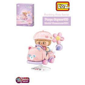Loz FFLZ-4301 Creative Serisi Sallanan Pembe Panda Modeli 189 Parça Oyuncak Yapım Seti