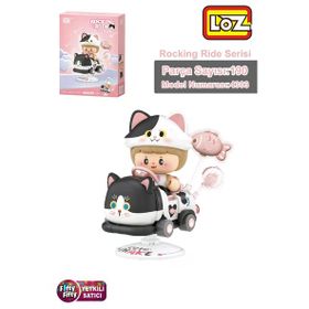 Loz FFLZ-4303 Creative Serisi Sallanan Siyah Beyaz Kedi Modeli 190 Parça Oyuncak Yapım Seti