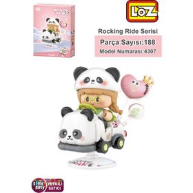 Loz FFLZ-4307 Creative Serisi Sallanan Siyah Beyaz Panda Modeli 188 Parça Oyuncak Yapım Seti
