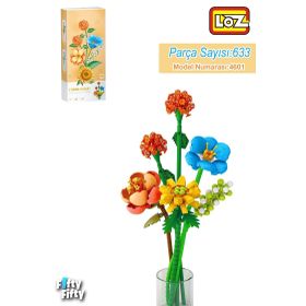 Loz FFLZ-4601 Dekoratif ve Koleksiyonluk Çiçek Buketi 633 Parça Yapım Seti