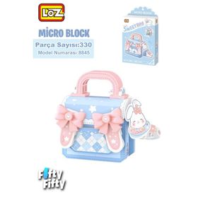 Loz FFLZ-8845 Micro Block Sweet Bag Serisi Mavi Tavşan Figürlü Çanta 330 Parça Oyuncak Yapım Seti