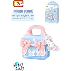 Loz FFLZ-8845 Micro Block Sweet Bag Serisi Mavi Tavşan Figürlü Çanta 330 Parça Oyuncak Yapım Seti
