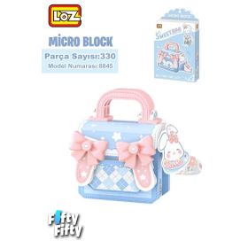Loz FFLZ-8845 Micro Block Sweet Bag Serisi Mavi Tavşan Figürlü Çanta 330 Parça Oyuncak Yapım Seti