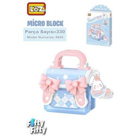 Loz FFLZ-8845 Micro Block Sweet Bag Serisi Mavi Tavşan Figürlü Çanta 330 Parça Oyuncak Yapım Seti