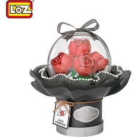 Loz LZ-1300 Block Ledli Kırmızı Gül Buketi 305 Parça Oyuncak Yapım Seti