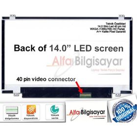 LP140WH2 TLS2 Notebook LED Laptop 14 40Pin Slim Uyumlu LCD Ekran Panel