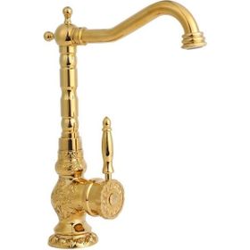 LPD Rustik Osmanlı Desenli Altın Lavabo Bataryası