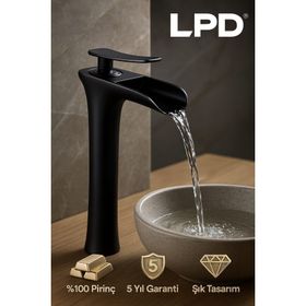 LPD Şelale Siyah Lavabo Bataryası