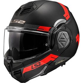 LS2 Advant Bend Çene Açılır Siyah Kırmızı Motosiklet Kaskı