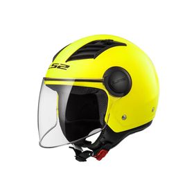 LS2 Airflow Pace Açık Siyah Sarı Çizgili Motosiklet Kaskı