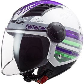 LS2 Airflow Ronnie Açık Mor Beyaz Motosiklet Kaskı