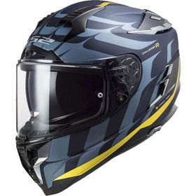 LS2 Challenger C Flames Siyah-Karbon-Sarı Kask