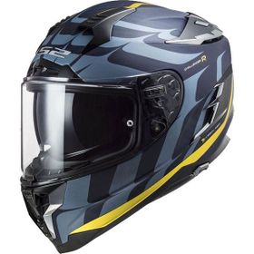 LS2 Challenger C Flames Siyah-Karbon-Sarı Kask