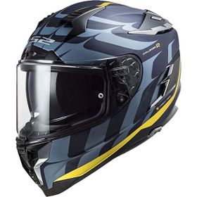 LS2 Challenger C Flames Siyah-Karbon-Sarı Kask