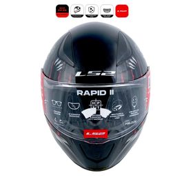 LS2 FF353 Rapid II Claw Black Motor Kaskı