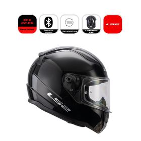 LS2 FF353 Rapid II Solid Gloss Black Motor Kaskı