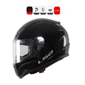 LS2 FF353 Rapid II Solid Gloss Black Motor Kaskı