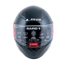 LS2 FF353 Rapid II Solid Gloss Black Motor Kaskı