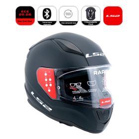 LS2 FF353 Rapid II Solid Gloss Black Motor Kaskı