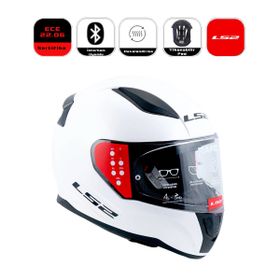 LS2 FF353 Rapid II Solid White Motor Kaskı