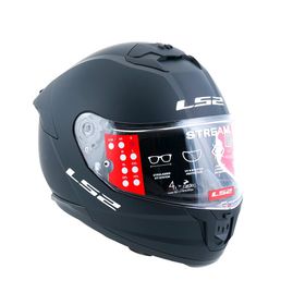 LS2 FF808 Matt Black Stream II Motor Kaskı