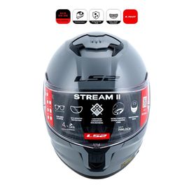 LS2 FF808 Nardo Grey Stream II Motor Kaskı