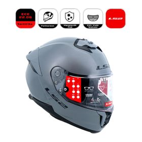 LS2 FF808 Nardo Grey Stream II Motor Kaskı