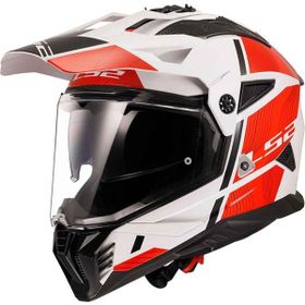 LS2 Pioneer 2 Hill Kros Beyaz Kırmızı Motosiklet Kaskı
