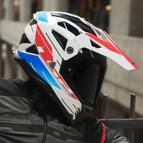 LS2 Pioneer 2 Namib Beyaz Mavi Kırmızı Kaskı