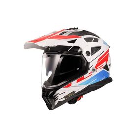 LS2 Pioneer 2 Namib Beyaz Mavi Kırmızı Kaskı